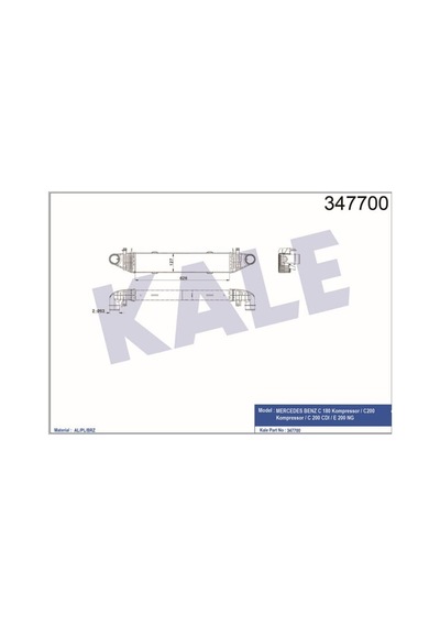 KALE OTO Radyatör 347700 Turbo Radyatörü C 180 C200 C 220 C 250 626X127X62