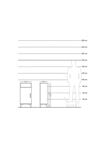 Arges Komodin 3 Raflı Tek Kapaklı 44x30x96 Çam-antrasit Atlas Çam