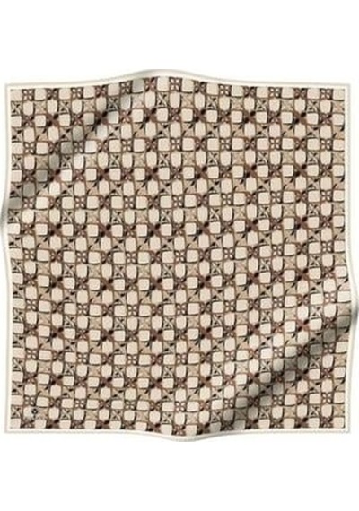 Vissona Tivil İpek Eşarp 60994 - 14 - 0008 Taş Rengi Batik Desen Taş Rengi