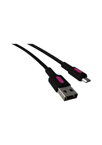 Coral Micro Usb Hızlı Şarj Kablosu Siyah + Fuşya/siyah Uç 150 Cm