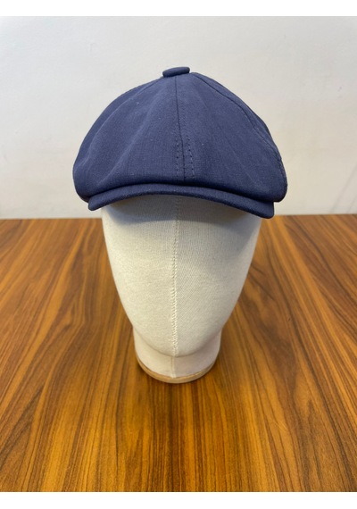 Hamze Peaky Blinders Tommy Shelby Model Keten Kasket Şapka Lacivert