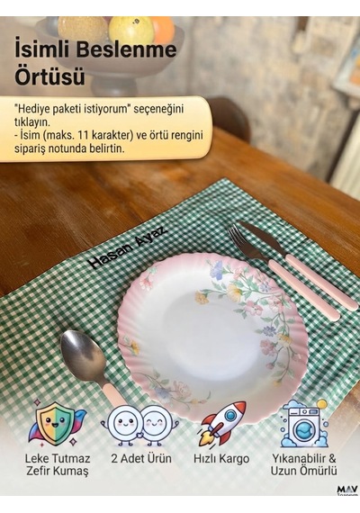 Mavdesign Yeşil Isimli Beslenme Örtüsü