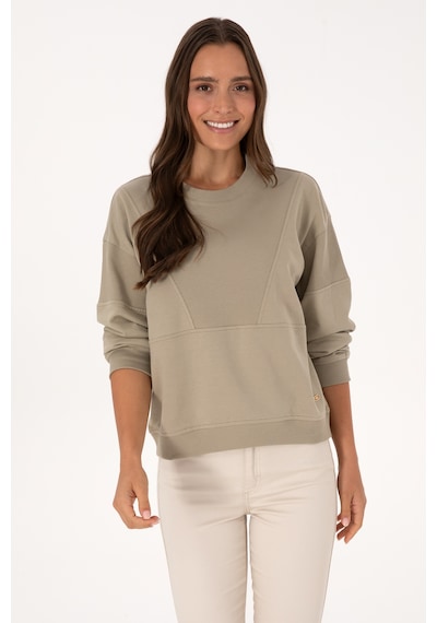 U.S. Polo Assn. Kadın Açık Haki Pamuklu Bisiklet Yaka Sweatshirt 50314170-VR183