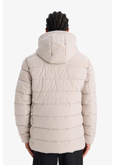 Defacto Su İtici Slim Fit Dar Kesim Astarlı Kapüşonlu Fermuarlı Cepli Dolgulu Mont R0216az25aubg766 Bej-bg766
