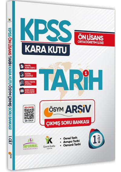 Kpss Önlisans-ortaöğretim Tarih Kara Kutu 1. Cilt Çıkmış Soru Bankası Konu Özetli Dijital Çözümlü