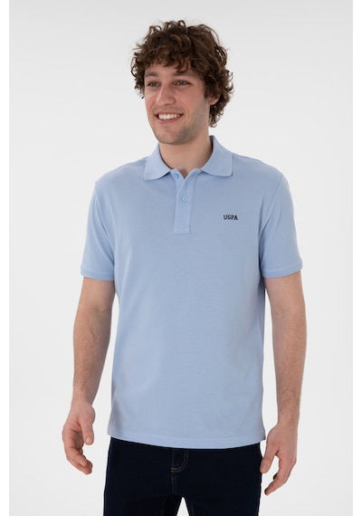 U.S. Polo Assn. Erkek Regular Fit Polo Yaka Açık Mavi Basic Tişört 50306007-VR003