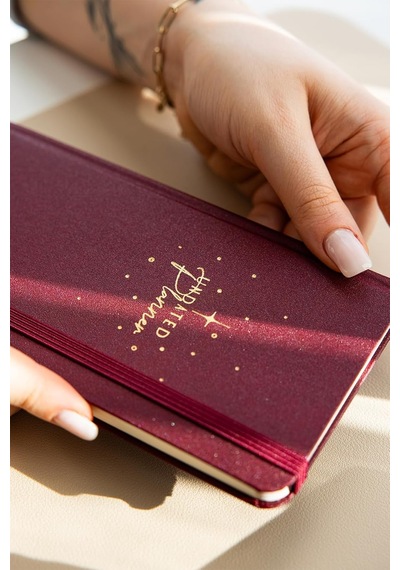 Charmlı Süresiz Haftalık Planlayıcı Cep Ajanda 9x17 Cm Bordo Çok Renkli