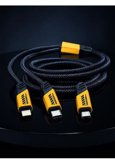 Hepsi 240w 3'ü 1 Arada Hızlı Şarj Kablosu Usb Type-c Lightning Micro Usb Najmaddin Diğer