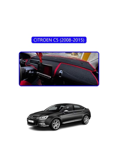 Cıtroen C5 2008-2015torpido Koruma Halısı Mavi Kenar