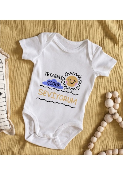 Bitmeyenkartus Bk Kids Teyzemi Çok Seviyorum Tasarımlı Bebek Body Zıbın - Model Çok Renkli