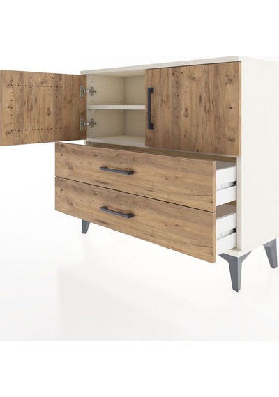 Arges Şifonyer 2 Raflı 2 Çekmeceli 2 Kapaklı 88x30x80 Aytaşı-çam Aytaşı