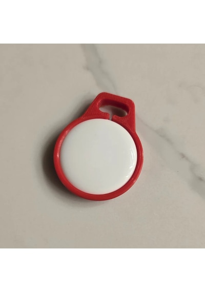 Apple Uyumlu AirTag İçin Özel Dizayn Edilmiş Kılıf Anahtarlık Keychain Kırmızı