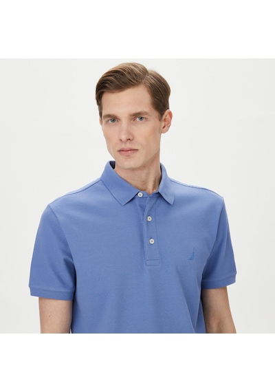 Nautica Erkek Mavi Slim Fit Kısa Kollu Polo Düz K35052t Mavi
