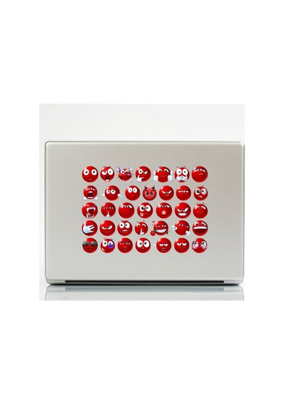 70 Adet Kırmızı Komik Emoji Sticker Seti - Etiket Seti Scrapbook Bullet Journal