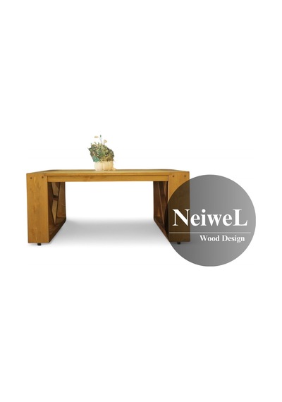 Neiwel Turkuaz Doğal Ahşap Sehpa-80-80 Açık Ceviz