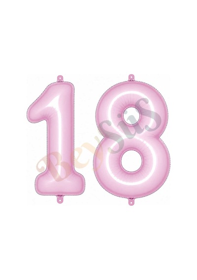 18 Rakam Folyo Balon Pembe Rengi 76 Cm