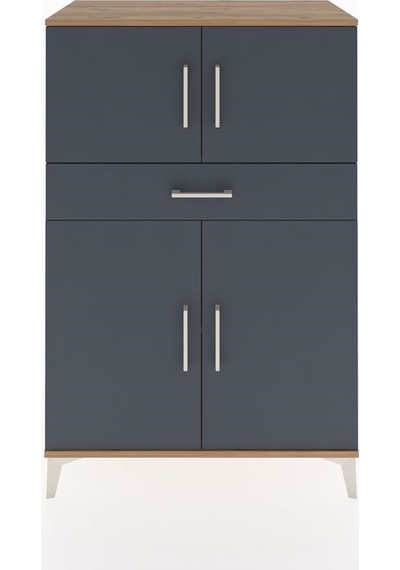 Hyperion Dolap 2 Raflı Tek Çekmeceli 4 Kapaklı 88x44x134 Çam-... Çam