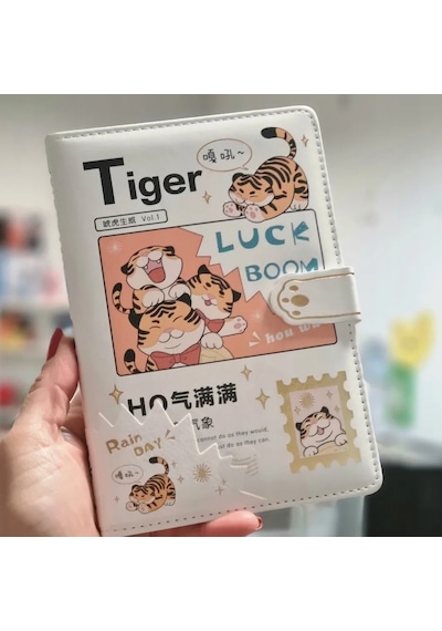 Bakgelal Sevimli Kaplan Tasarımlı Lucky Tiger Manyetik Klipsli Hediyelik Defter Ve Günlük - 9049999741694 Çok Renkli