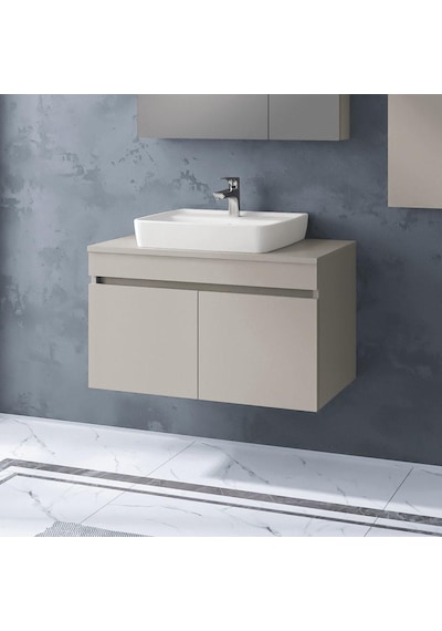 Denko Etna 80 Cm Mdf Kül Gri Banyo Dolabı Alt Modül, Lavabo Gri Denko Etna 80 Cm Mdf Kül Gri Banyo Dolabı Alt Modül, Lavabo Gri