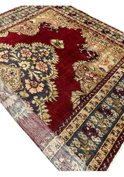 El Dokuma Antika Bürüngüz Halısı 137x195 Kök Boya %100 Yün Halı
