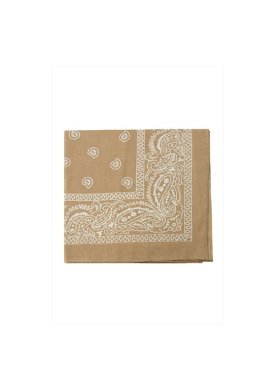 Zero Land Çini - 86 - Desenli Bandana 50x50 - Kmrsfres - Sütlü Kahve