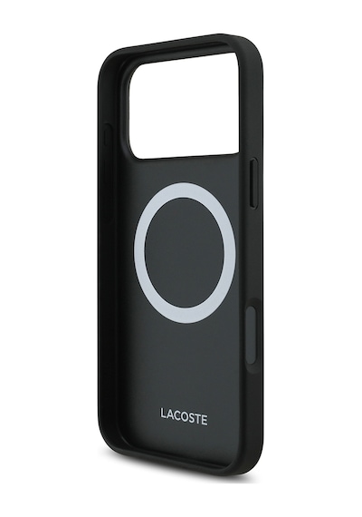 Apple Uyumlu iPhone 18 Pro Max Kılıf Lacoste Lisanslı M-safe Uyumlu Pu Pike Desenli Metal Logolu Kapak Koyu Yeşil