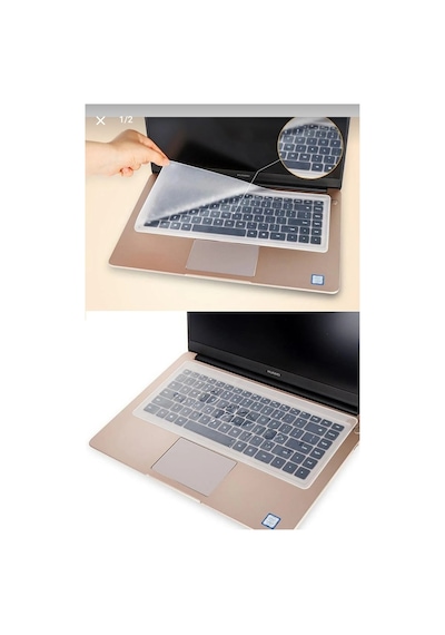 2 Adet Şeffaf Silikon Notebook Laptop Klavye Koruyucu Anti-toz Ve Su Geçirmez 15,6 Inç