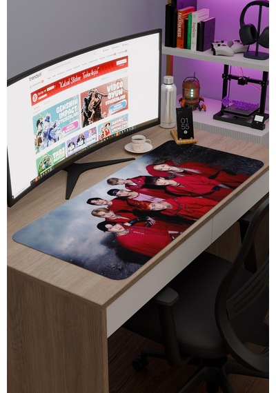 Stray Kids V2 90x40 Xxl Gaming Kauçuk Kaymaz Taban Mouse Pad Fare Altlığı