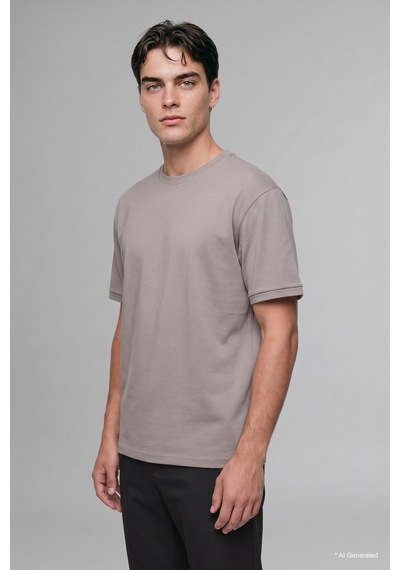 Defacto Kırışmaz Oversize Bisiklet Yaka Basic Kısa Kollu Tişört B6494ax26augr168 Gri-gr168