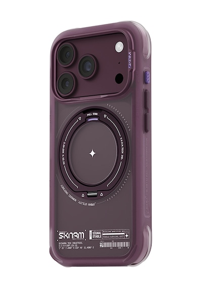İphone 18 Pro Max Uyumlu Kılıf M-safe Şarj Özellikli Airbagli Standlı Skinarma Atlas Kapak Bordo