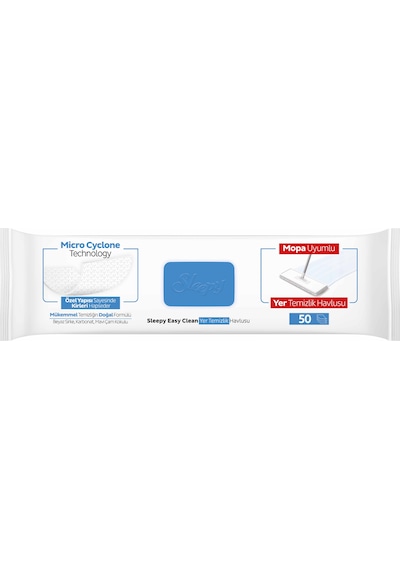 Sleepy Easy Clean Çamaşır Suyu Katkılı Mopa Uyumlu Yer Temizlik Havlusu&Mendili 50 Yaprak