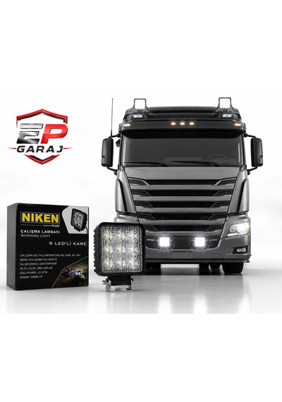 Nıken 9 Led Kare Çalışma Lambası Güçlü Aydınlatma 0