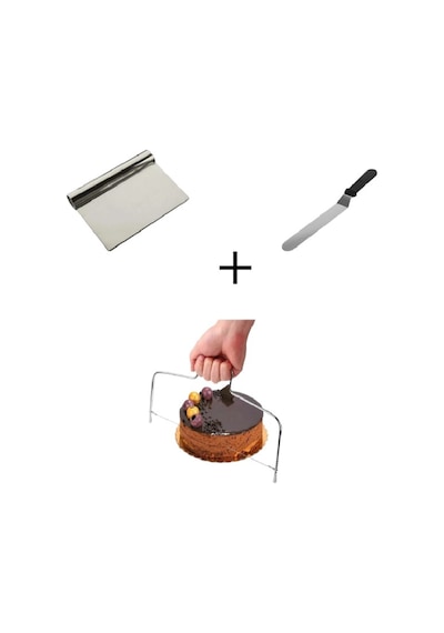 Pasta Sıvama Spatulası Çelik Spatula Hamur Kazıyıcı 3 Lü Set Bhl Çelik Gri Diğer