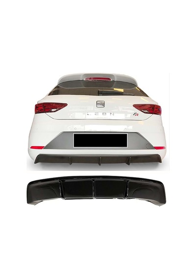 Seat Leon Mk3.5 Custom Difüzör Parlak Siyah Çıkışsız 2017-2020 Arka-difizör-bodykit-ek-karlık