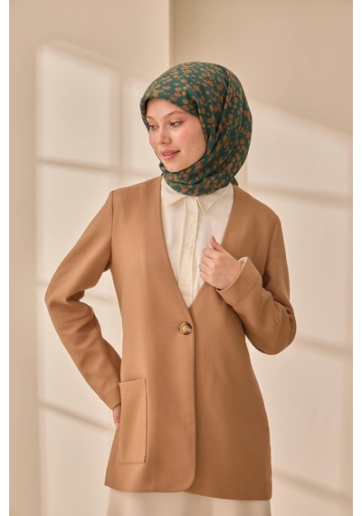 Silk Home Aura Eşarp 140005-13 Zümrüt Yeşili, Sütlü Kahve, Beyaz