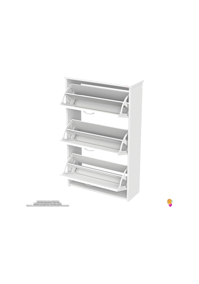 Modilayn West Asma Kapı Önü 72x116x26 Cm Lik 3 Düşer Kapak 6 Göz Bölmeli Ayakkabılık Beyaz