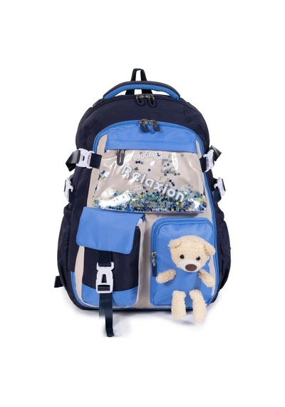 Relaxion 2175-1460 İthal Kore Tarzı Unisex Çocuk İlkokul Sırt Çantası Lacivert