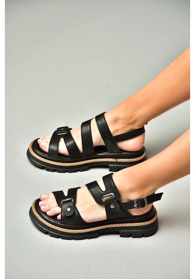 Fox Shoes S996075509 Siyah Kadın Sandalet Siyah