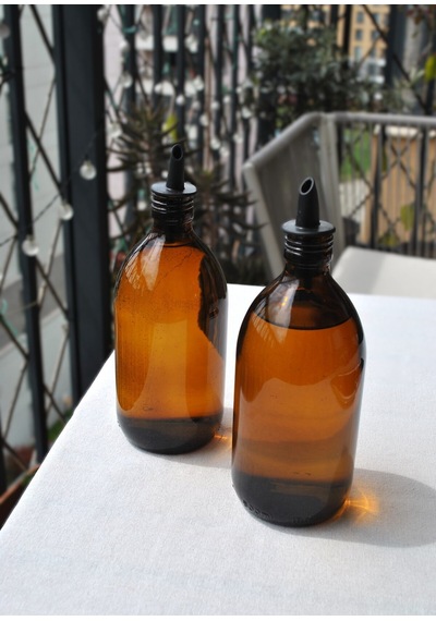 2'li Amber 500 Ml Tombul Cam Şişe Ayçiçek Yağı Zeytinyağı Şişesi Yağdanlık