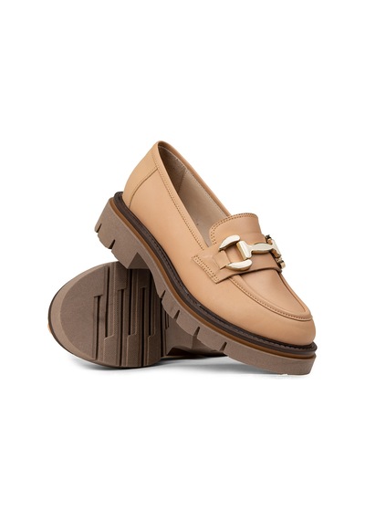 Deery Kadın Hakiki Deri Bej Loafer Ayakkabı - F2313zpdre01 Bej