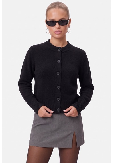 Ritnice Kadın Warm Soft Dokulu Basic Siyah Triko Hırka