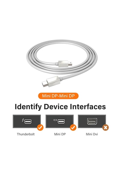 5 Metre - Mini Displayport To Mini Displayport Thunderbolt Kablo