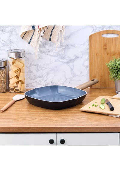 Aryıldız 28 Cm Eco Seramik Grill Tava Siyah