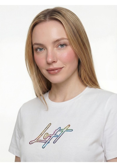 LOFT Regular Fit Kadın Tshirt K.kol Lf2042218 Q1.v1 Beyaz LOFT Regular Fit Kadın Tshirt K.kol Lf2042218 Q1.v1 Beyaz
