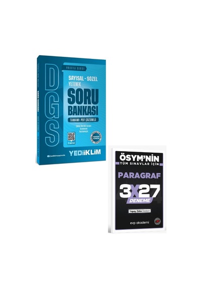 Yediiklim 2027 Dgs Prestij Soru Bankası Çözümlü+evp Akademi Paragraf