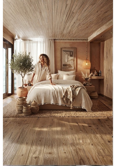 Natura Soft Ekru 4 Kat Müslin Çift Kişilik Yatak Örtüsü 220x230 Cm %100 Pamuk Çok Amaçlı Koltuk Örtüsü Ve Tv Battaniyesi Ekru