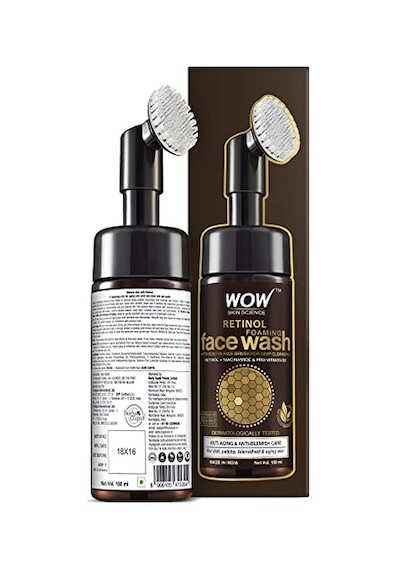 Wow Skin Science Retinol Yüz Temizleme Köpüğü Ve Dahili Fırça-ince Çizgiler, Lekeler Bakım Yüzde Doksan Sekiz, Bir Doğal İçerik Vegan 150ml