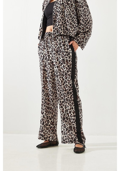 Shade Kadın Yan Çizgili Leopar Jogger Pantolon Mbms015 60501015 - Leopar