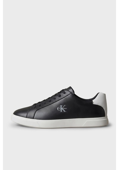 Calvin Klein Logolu Deri Sneaker Ayakkabı Hm0hm021230gm Erkek Ayakkabı Hm0hm02123 0gm Siyah