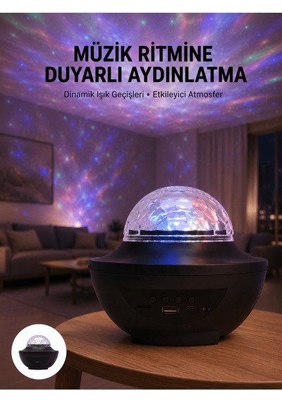 Çok Renkli Projektör Lamba Disko Topu Gece Lambası Kablosuz Çok  Renkli 91614154